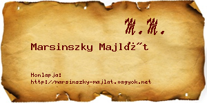 Marsinszky Majlát névjegykártya